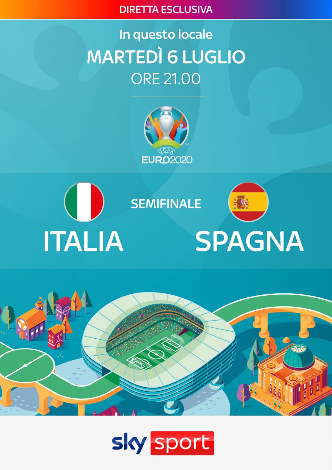 Italia vs Spagna Martedì 6 Luglio 21h00 Watch the game with us